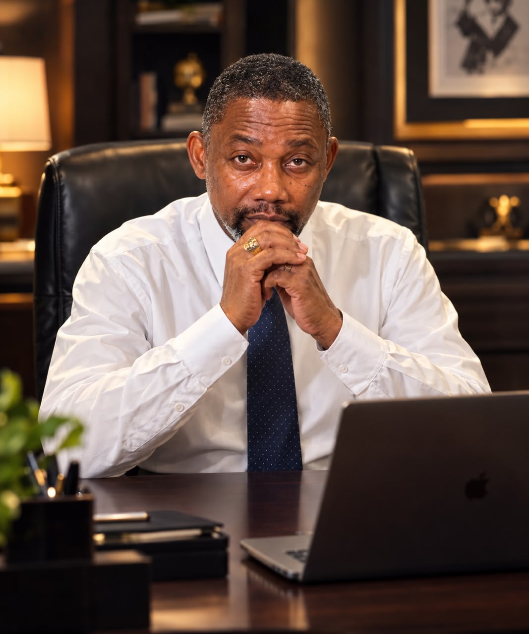 Charles Joseph working at a desk
